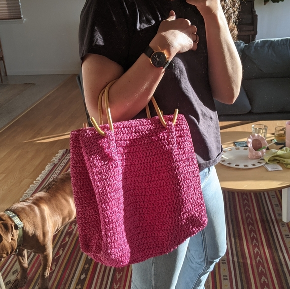 90s Crochet Tote - Picture 1 of 3